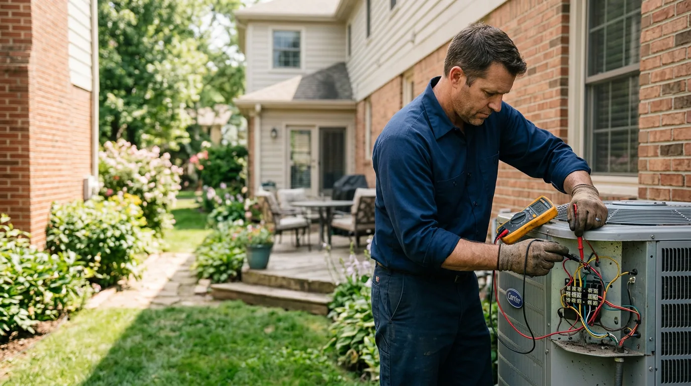 HVAC technician working near Leasburg, NC